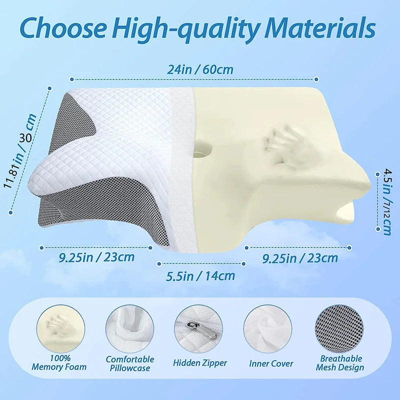 Memory Foam Cervical Neck Pillow - Aurynaz