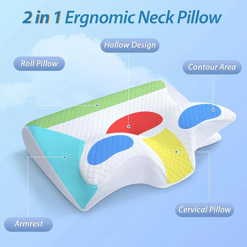 Memory Foam Cervical Neck Pillow - Aurynaz