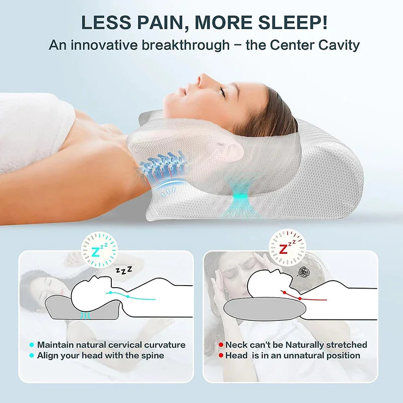 Memory Foam Cervical Neck Pillow - Aurynaz