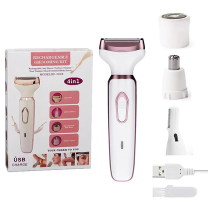 4-in-1 Rechargeable Trimmer &amp; Hair Removal for Women - Aurynaz