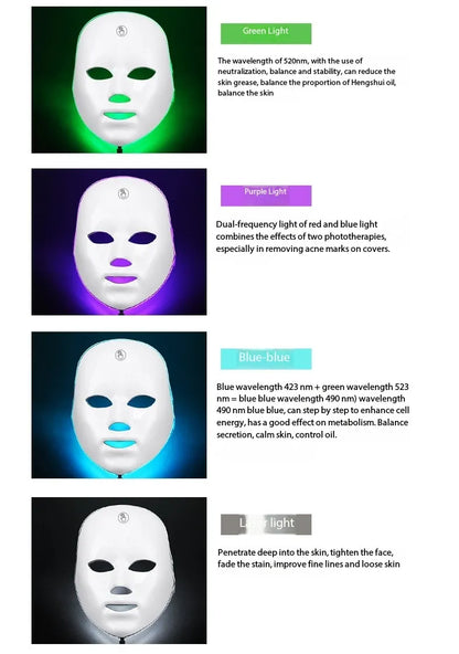 Wireless LED Red Light Face Mask - Aurynaz