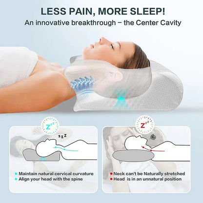 Memory Foam Cervical Neck Pillow - Aurynaz